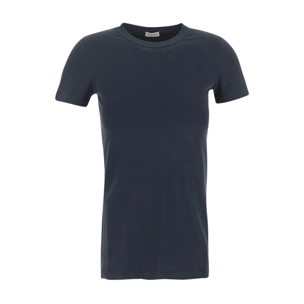 BRUNELLO CUCINELLI Katoenen T-Shirt Klassieke Stijl Blue Dames