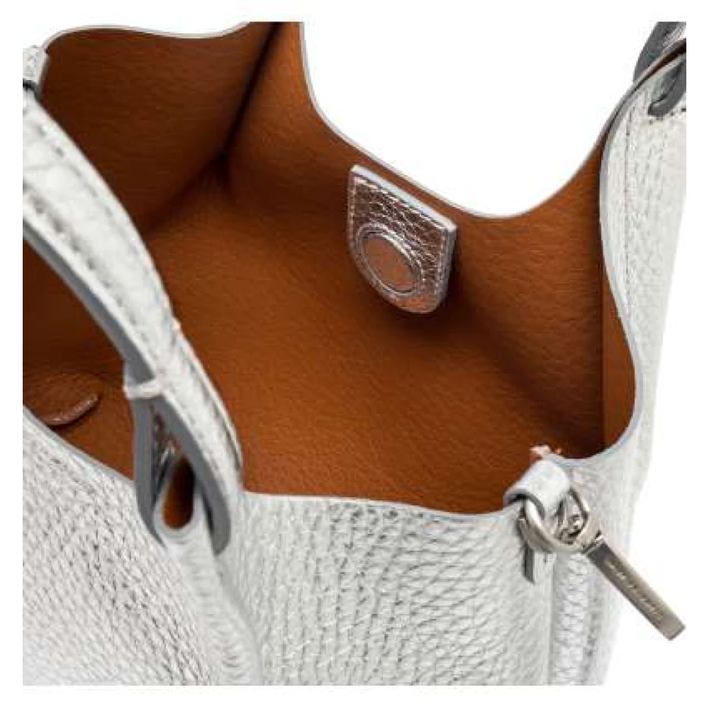 Gianni Chiarini Middelgrote tas van graanleer Gray Dames