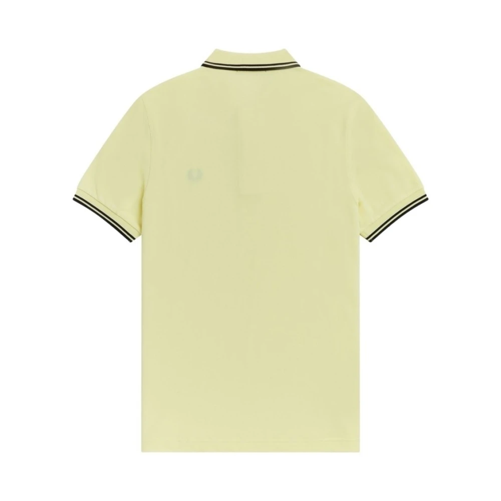 Fred Perry Slim Fit Twin Tipped Polo in Wax Yellow Navy Black Yellow Heren