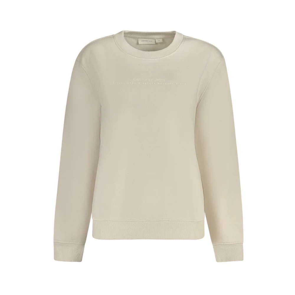 Calvin Klein Beige Katoenen Trui Beige Dames