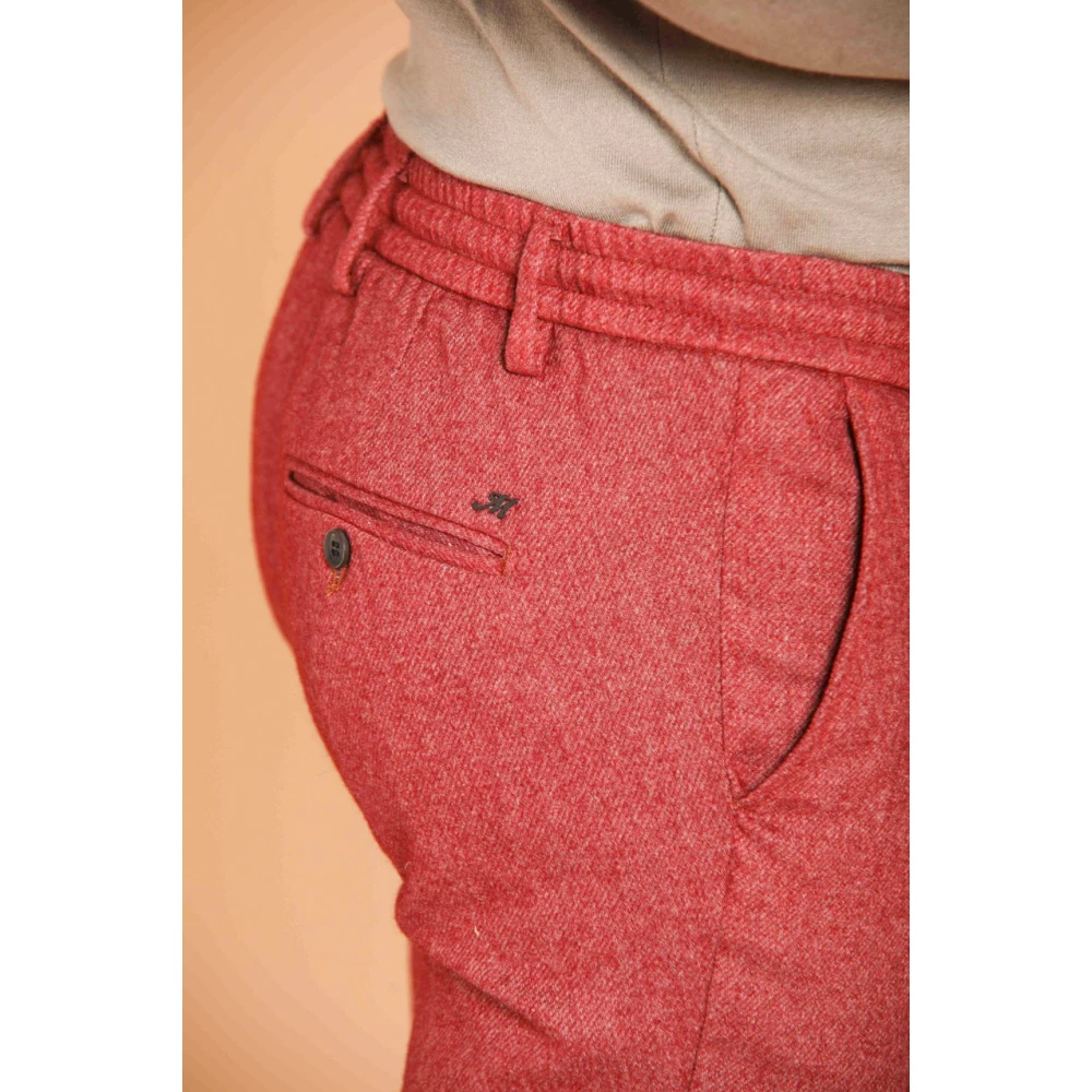 Mason's Wol-Effekt Flanel Extra Slim Fit Chino Broek Red Heren