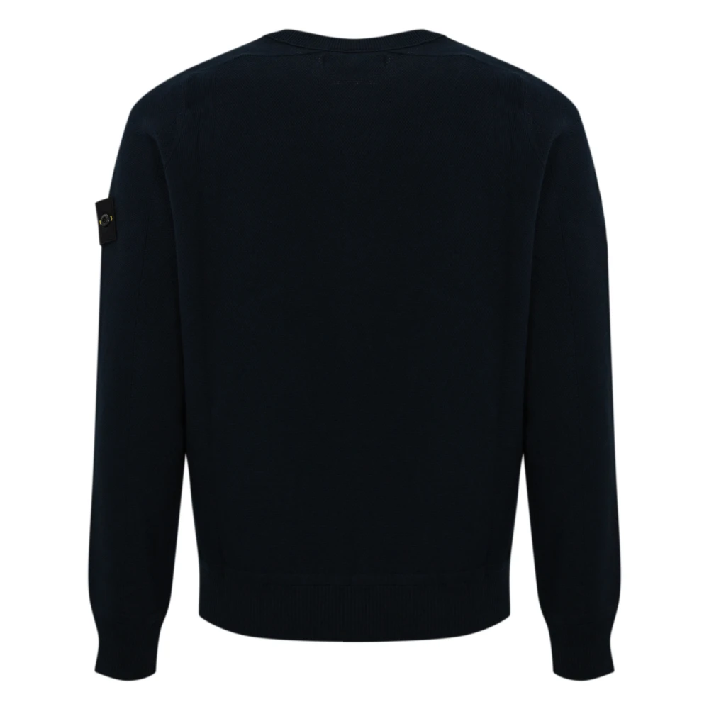 Stone Island Blauwe Katoenen Trui Raglanmouw Blue Heren