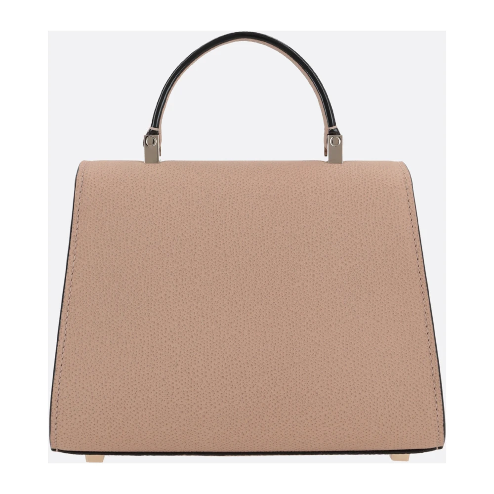 Valextra Beige Gehamerd Leren Handtas met Licht Goudkleurige Hardware Beige Dames