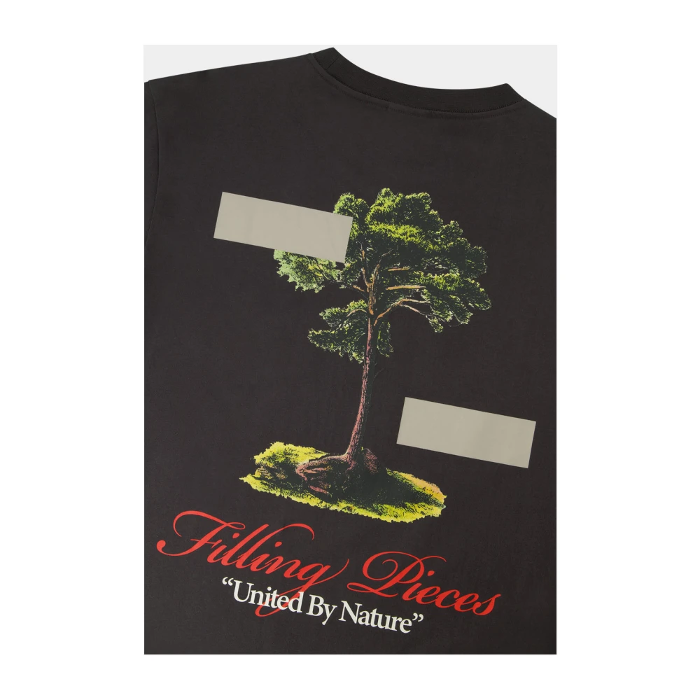Filling Pieces T-shirt United by Nature Pavement Black Heren