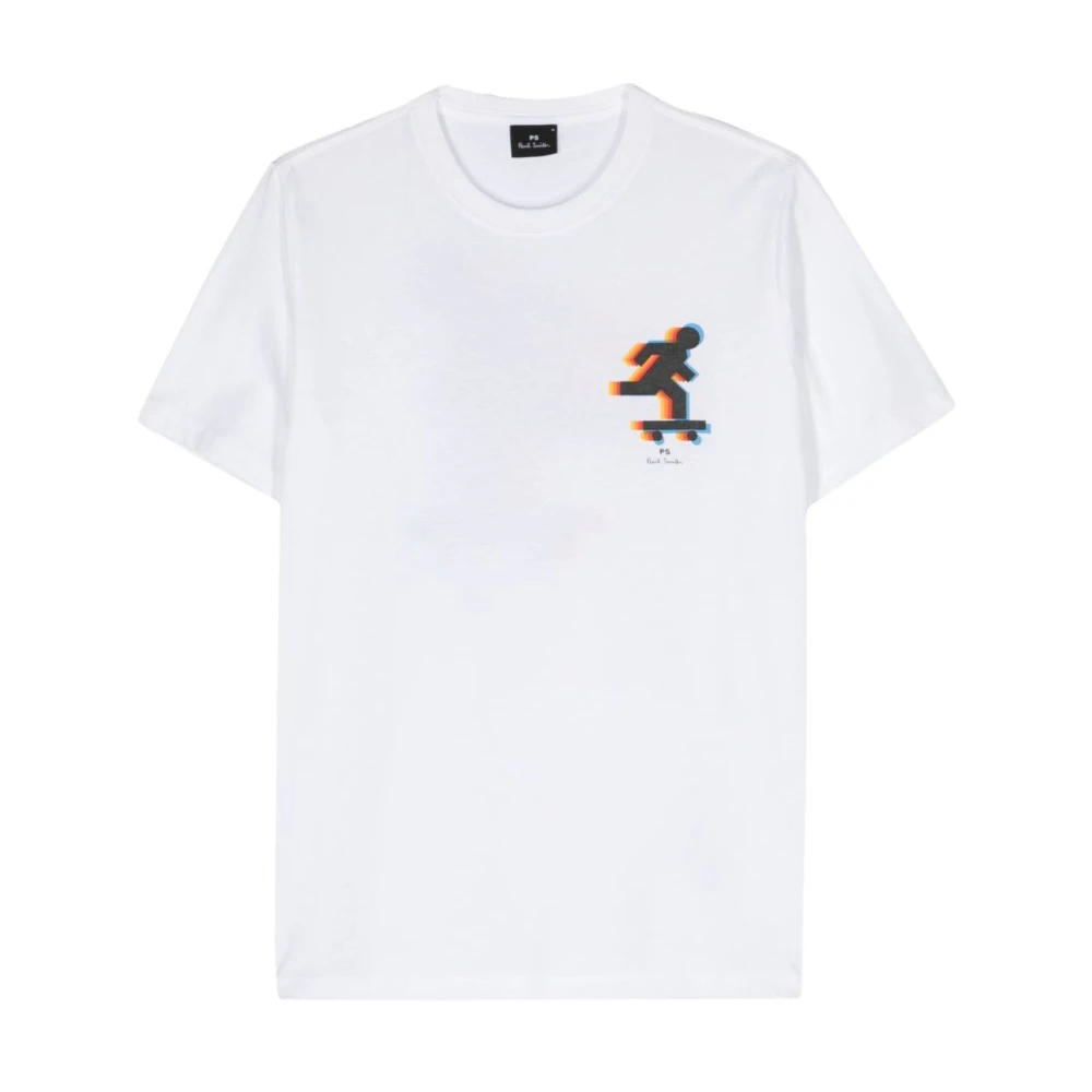 PS By Paul Smith Vit Skater Bomull T-shirt White, Herr