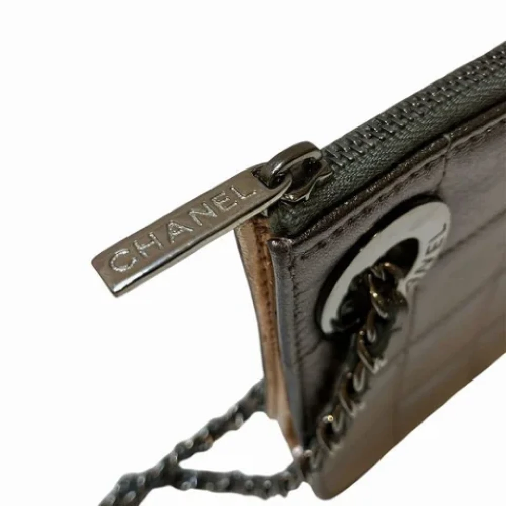 Chanel Vintage Pre-owned Leather chanel-bags Gray Dames