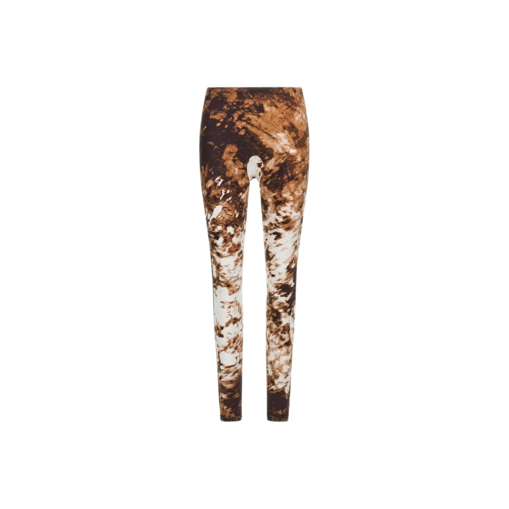 Roberto Cavalli Appaloosa Print Leggings Hög midja Figursydd Brown, Dam