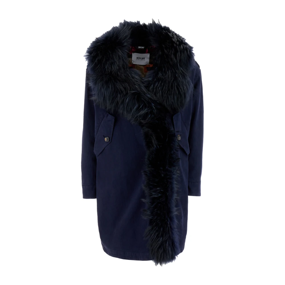 Bazar deluxe Stijlvolle Bontjassen voor Vrouwen Blue Dames