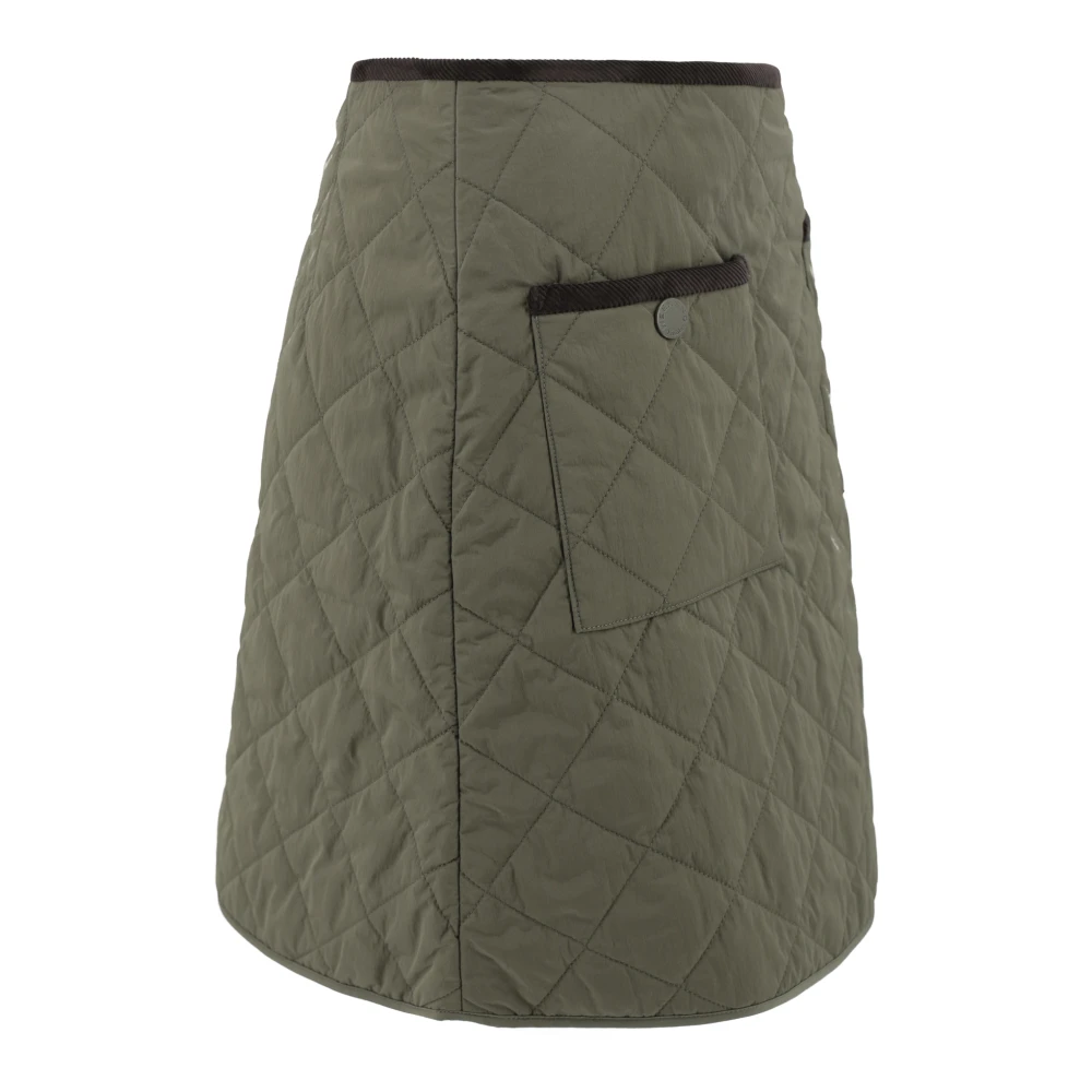 Max Mara Weekend Diamantquilted Taffeta Rok Green Dames
