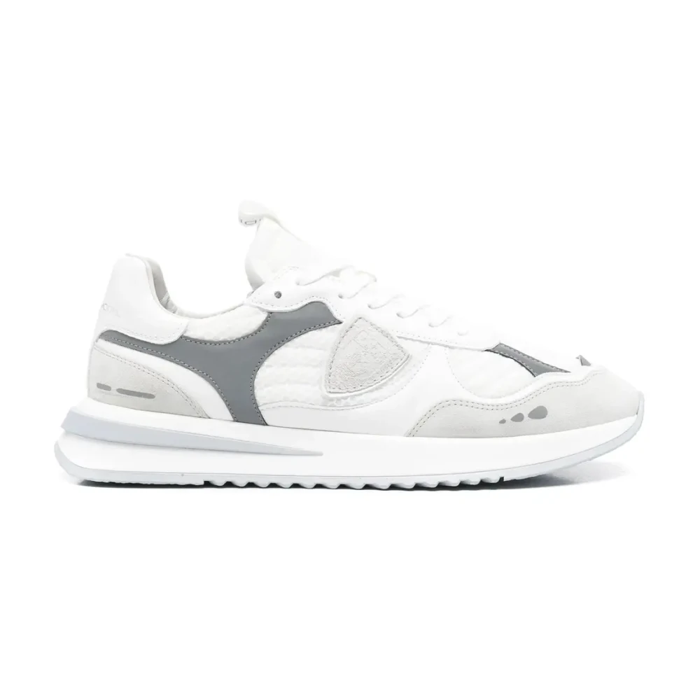 Philippe Model Witte Stof Leren Sneakers Heren Schoenen