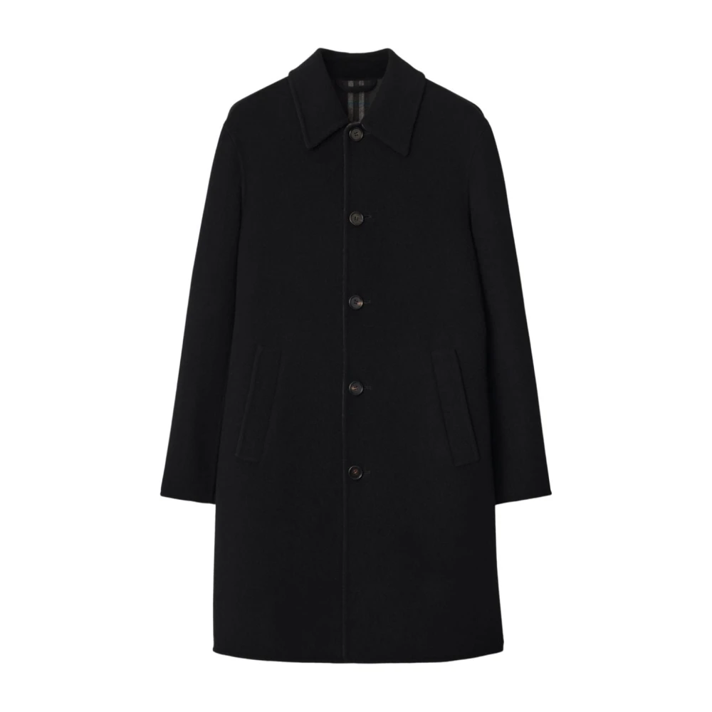 Burberry Dubbelrijig jas met geruite binnenvoering Black Heren
