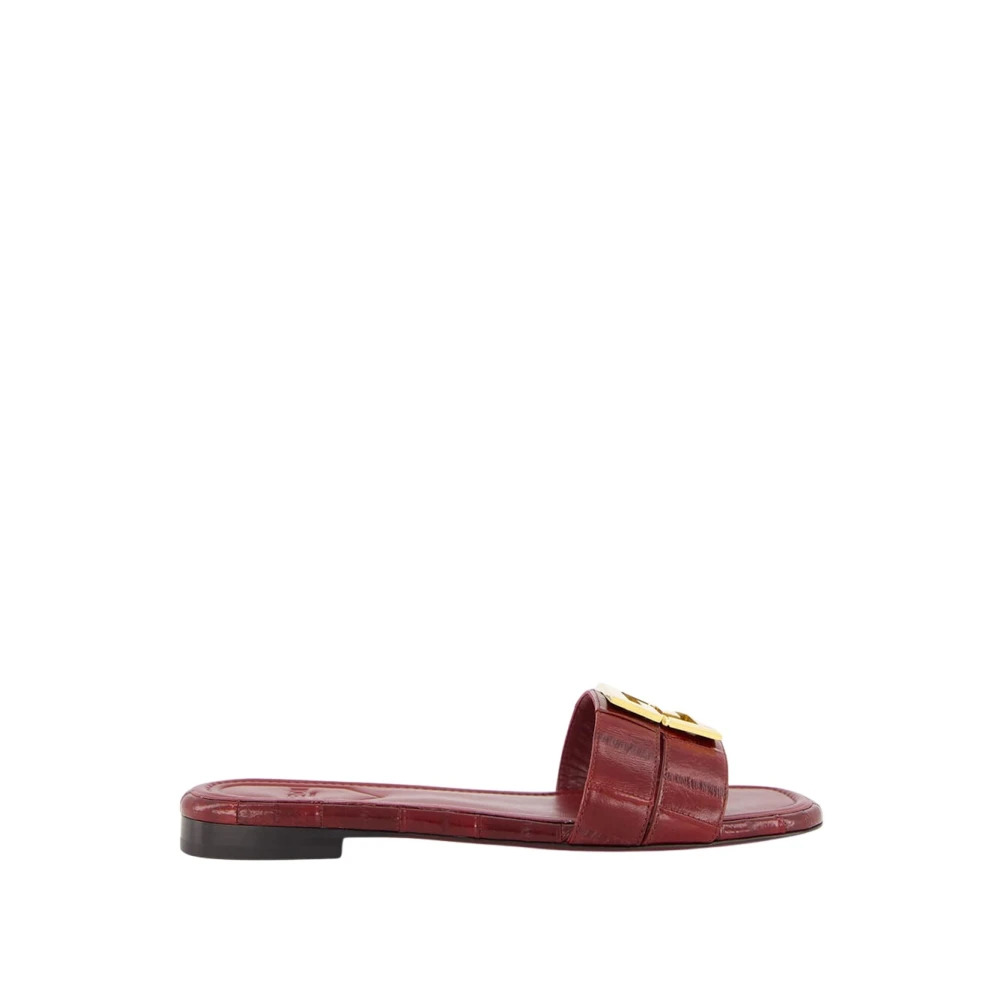 Fendi Bordeauxrode Leren Wrap Sandalen