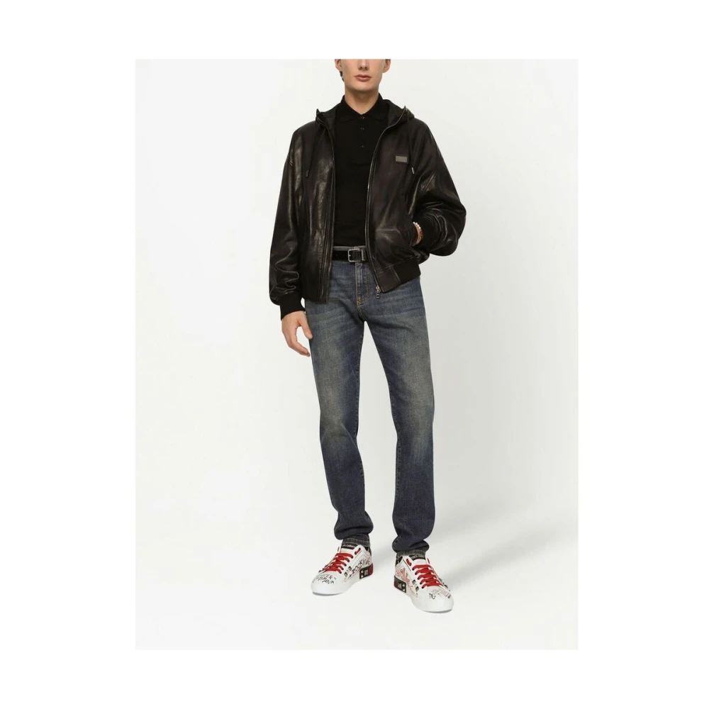 Dolce & Gabbana Staalblauwe Skinny Cut Denim Jeans Blue Heren