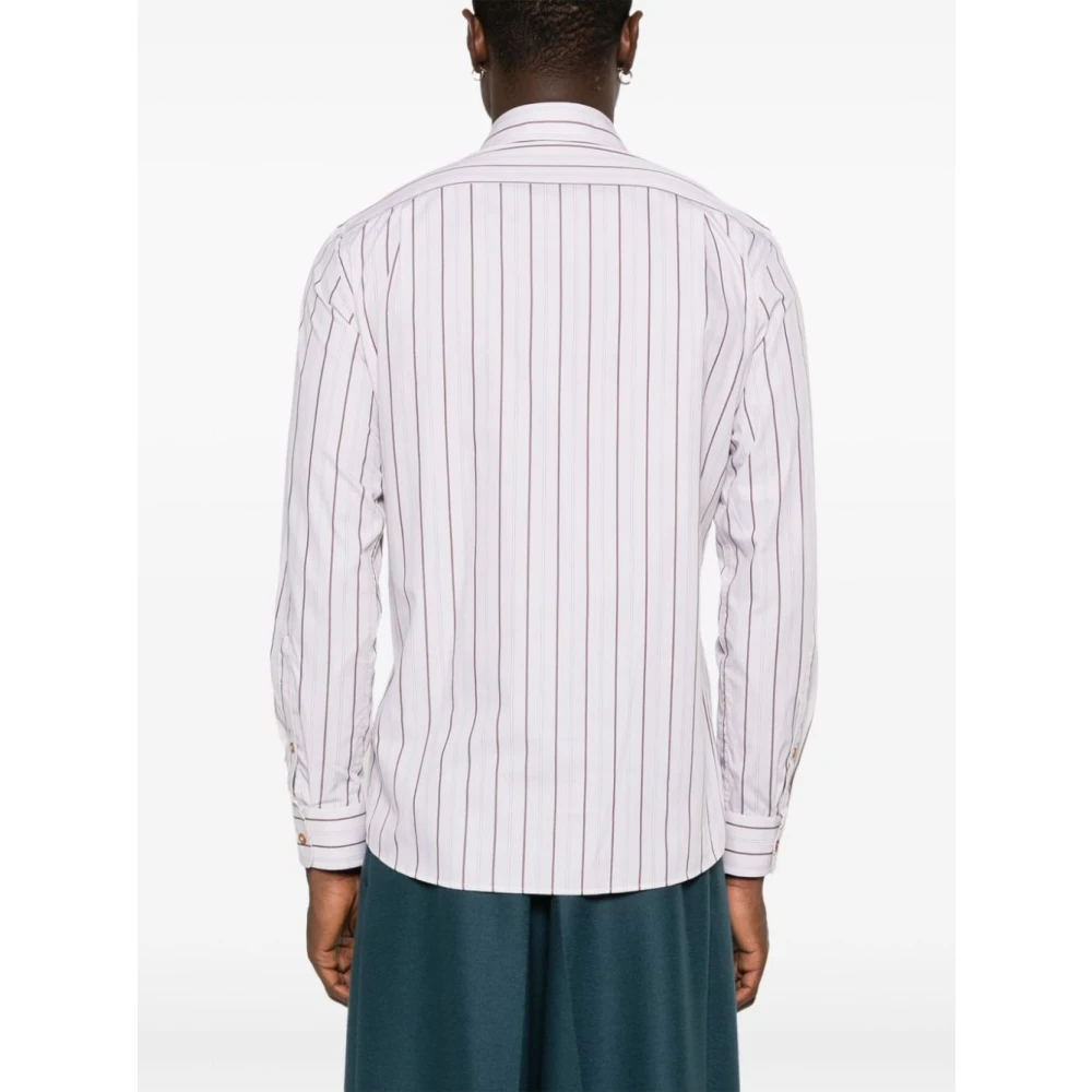 Vivienne Westwood Gestreept Katoenen Overhemd met Orb Logo Multicolor Heren