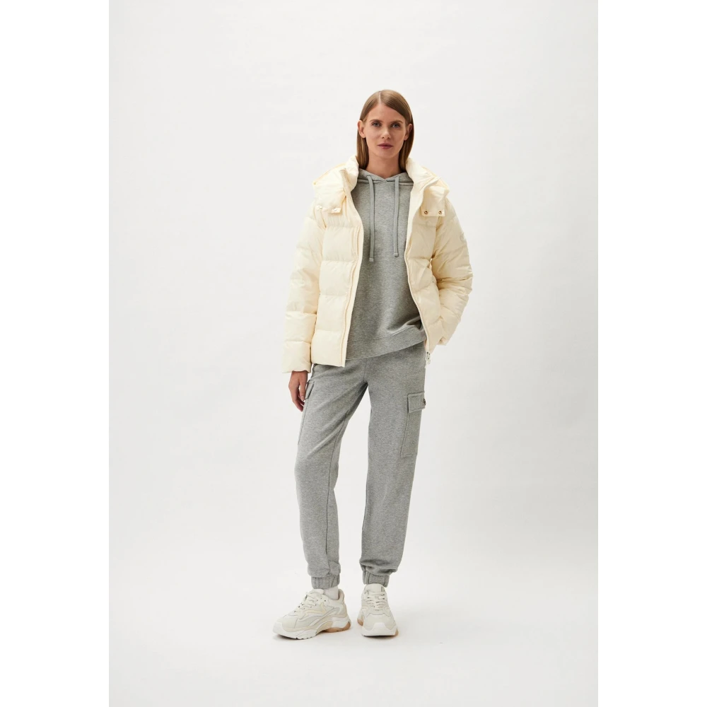 Twinset Ivoor Pufferjas Gewatteerd Ontwerp Beige Dames