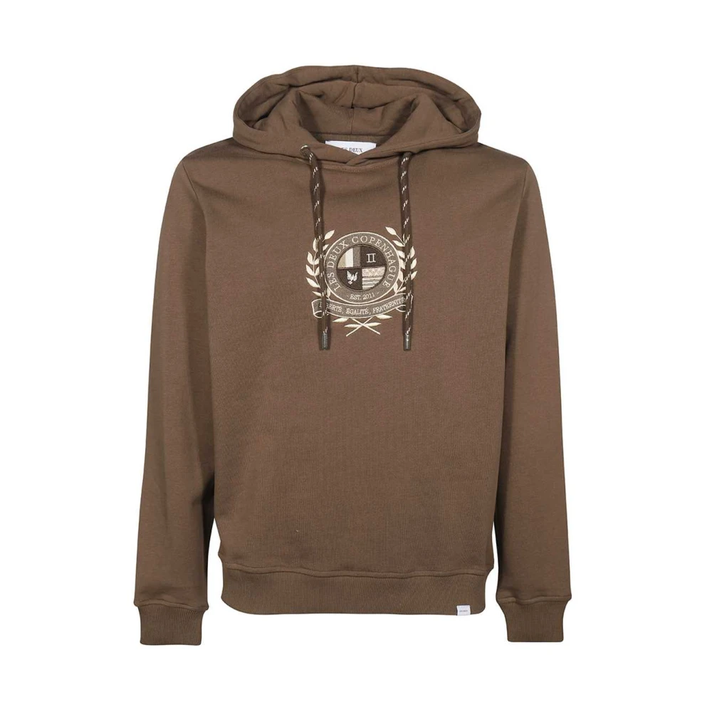 Les Deux Katoenen Hoodie Brown Heren