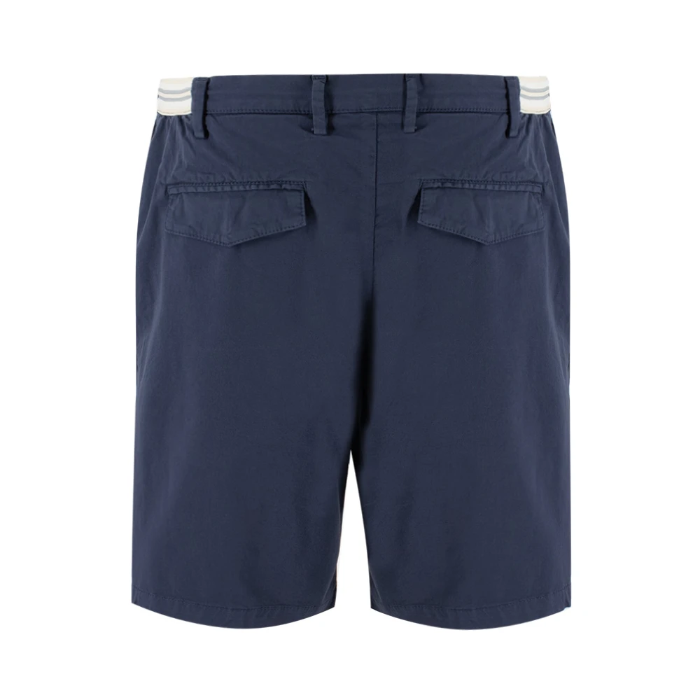 Eleventy Jogger Bermuda Shorts met contrasterende kleuren Blue Heren