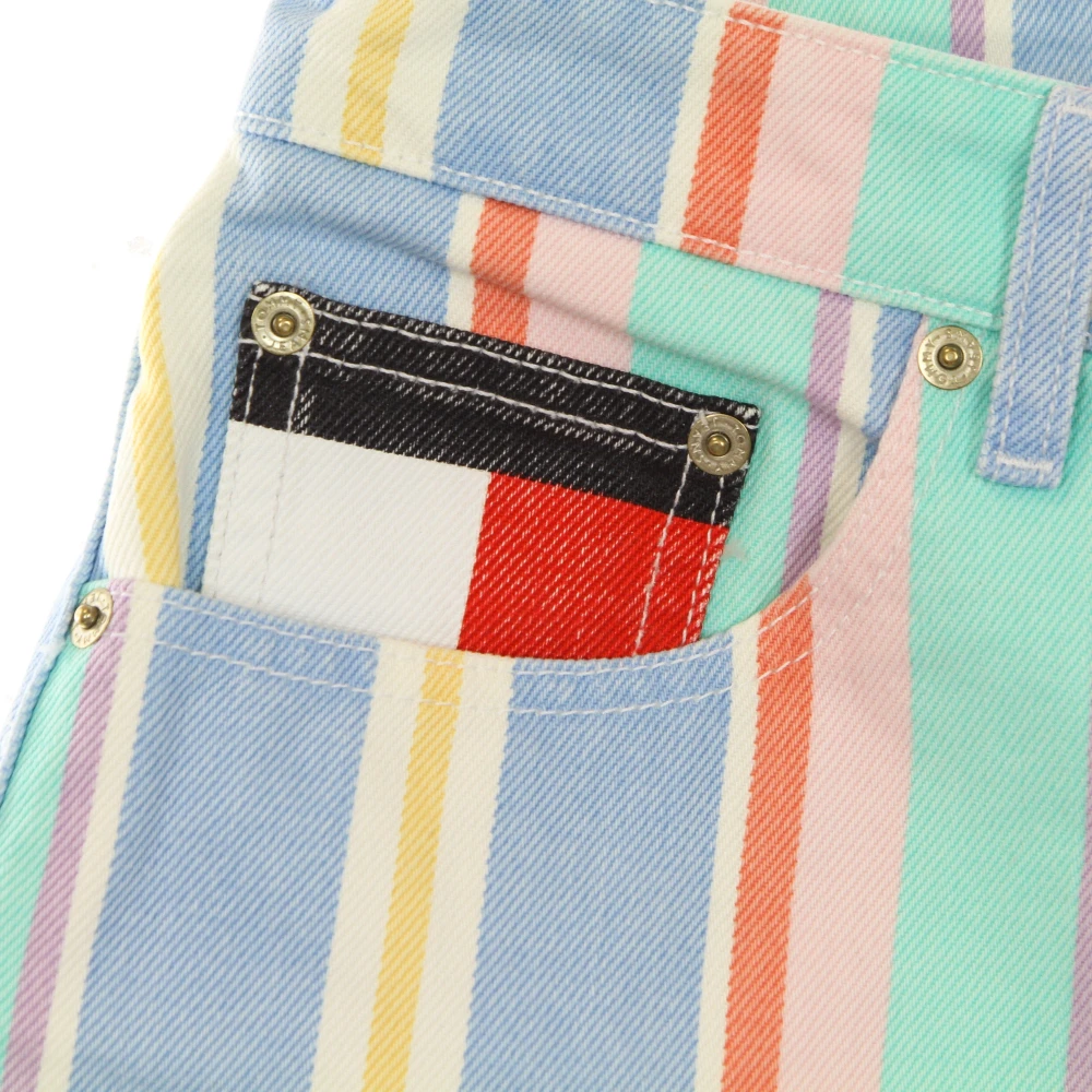 Tommy Hilfiger Hoge Taille Gestreepte Mom Fit Shorts Multicolor Dames