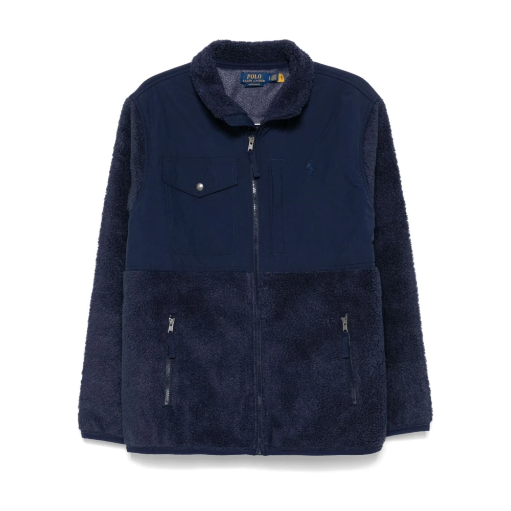 Polo Ralph Lauren Blauwe Jas met Ritssluiting en Stretchboorden Blue Heren