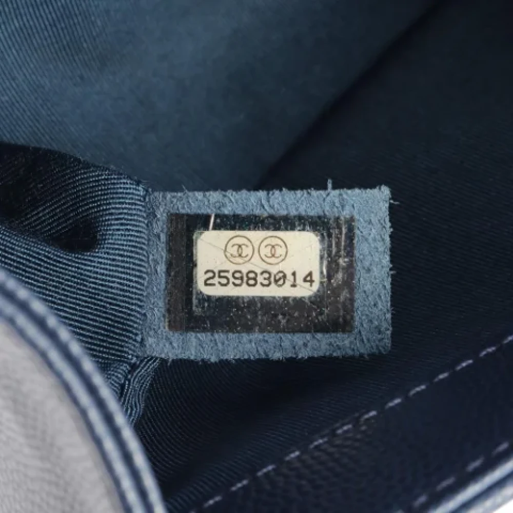 Chanel Vintage Pre-owned Leather chanel-bags Blue Dames