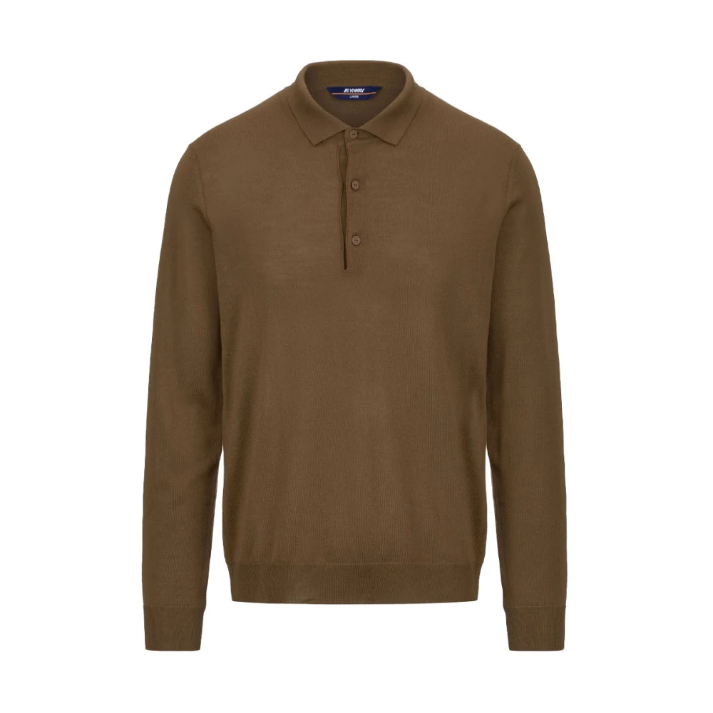 K-way Merino Wol Polo Shirt Brown Heren