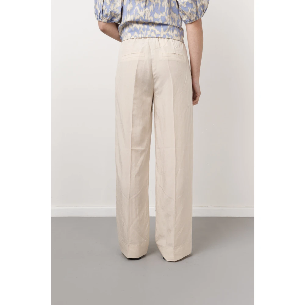 Second Female High Waist Elastische Broek Second Dames Beige Dames