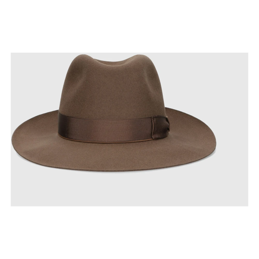 Borsalino Vilt breedgerande hoed Brown Heren