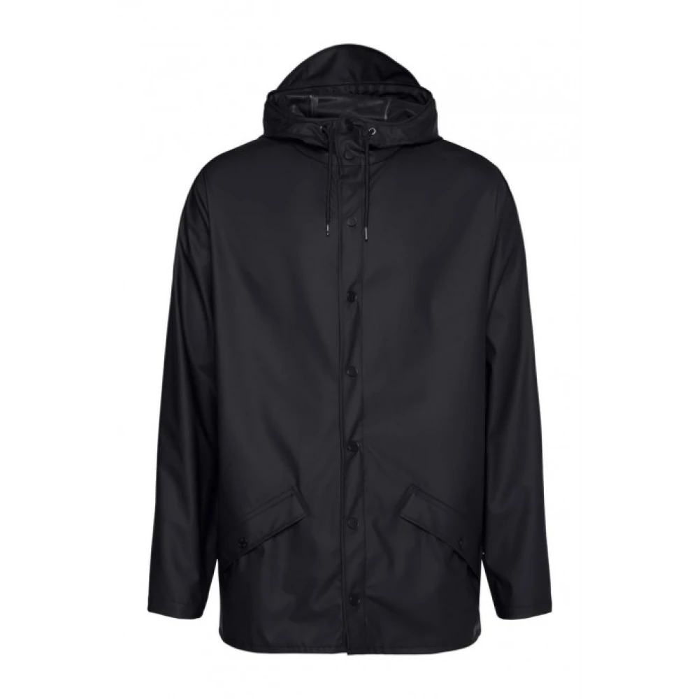 Rains Men's Black Modern Unisex Rain Jacket - Rain Jackets - Xs - Jackets