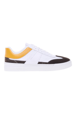 green-suede-and-white-stamped-leather-trainer