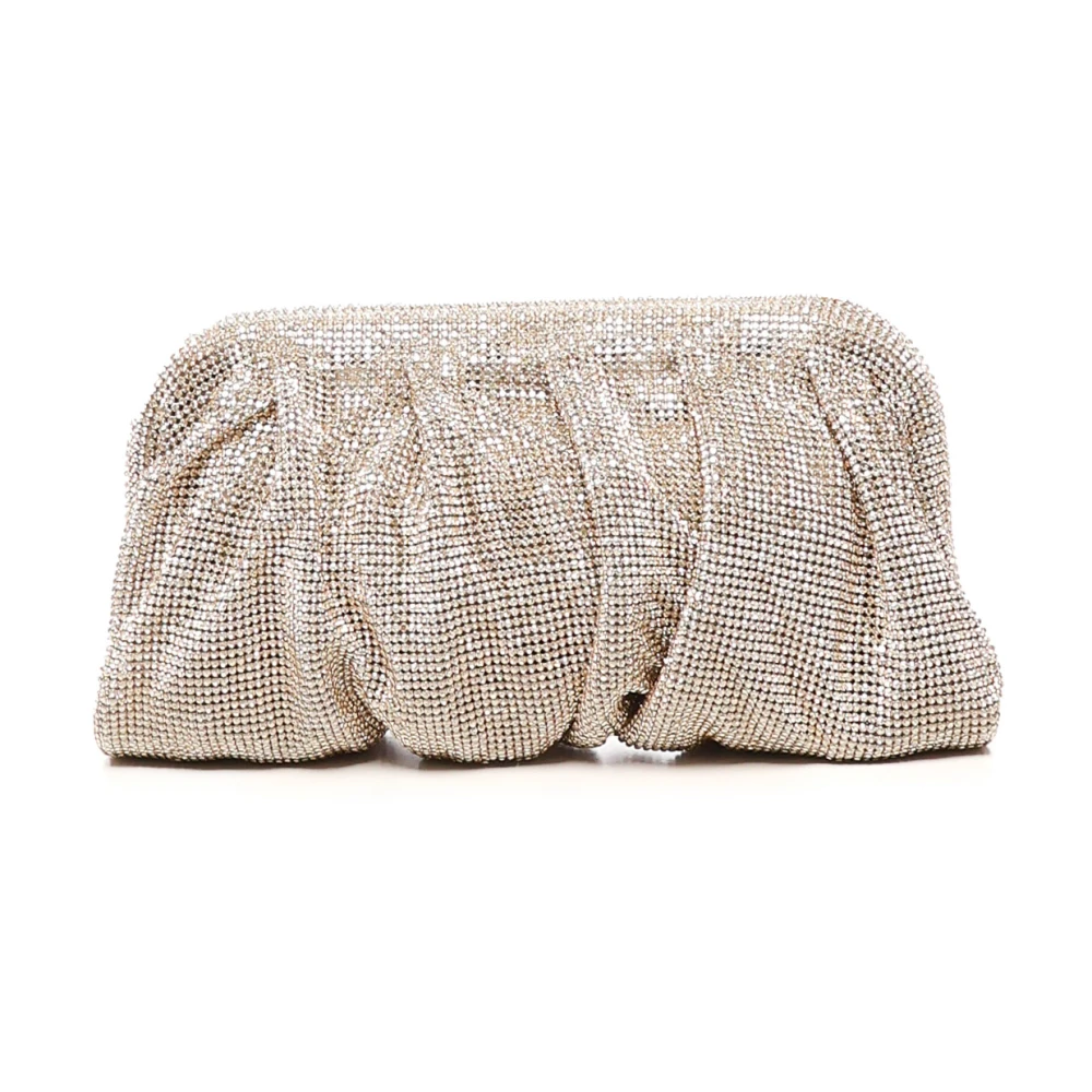 Benedetta Bruzziches Gouden Kristal Mesh Clutch Tas Yellow Dames