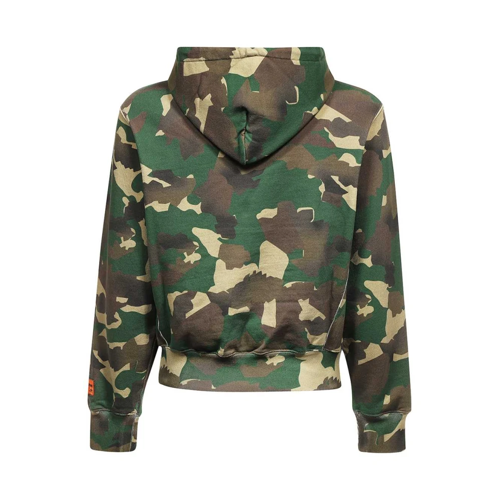 Heron Preston Camouflage Katoenen Hoodie Green Heren