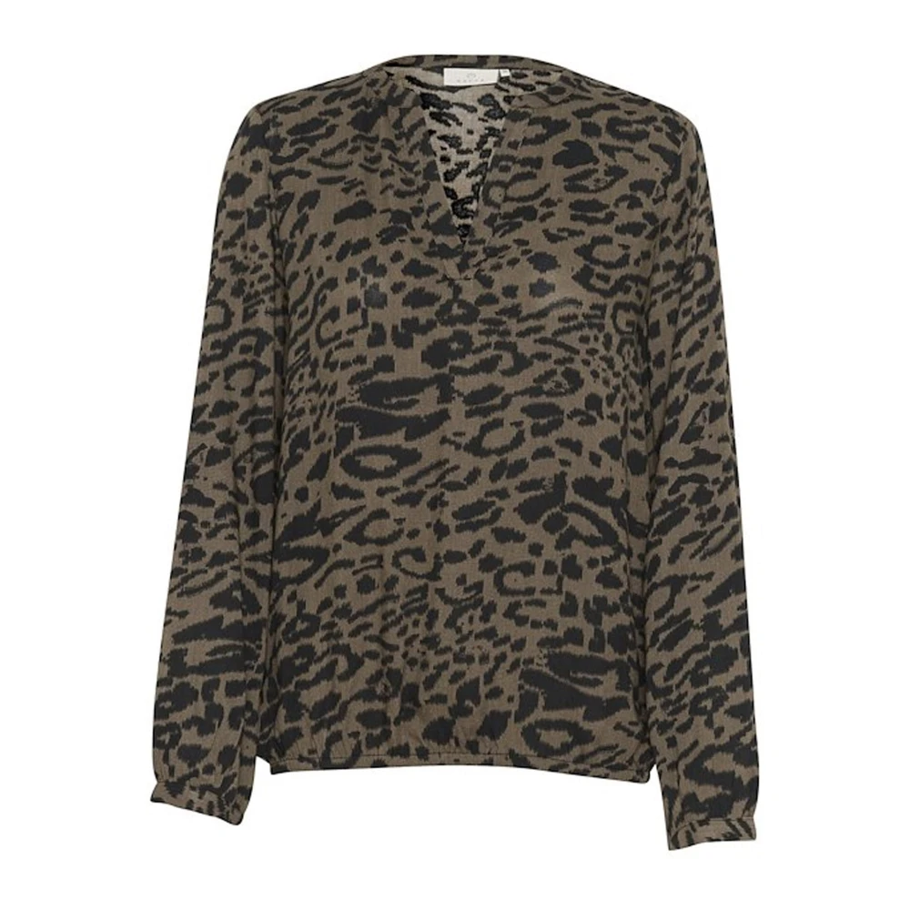 Kaffe Women's Brown /Black Flower Print Blouse Top - Blouses - M - Blouses & Shirts