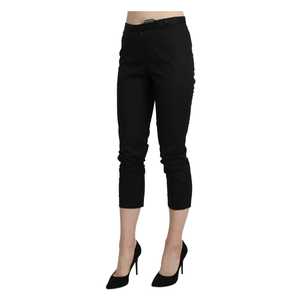 Bencivenga Elegant High Waist Skinny Cropped Pants Black Dames