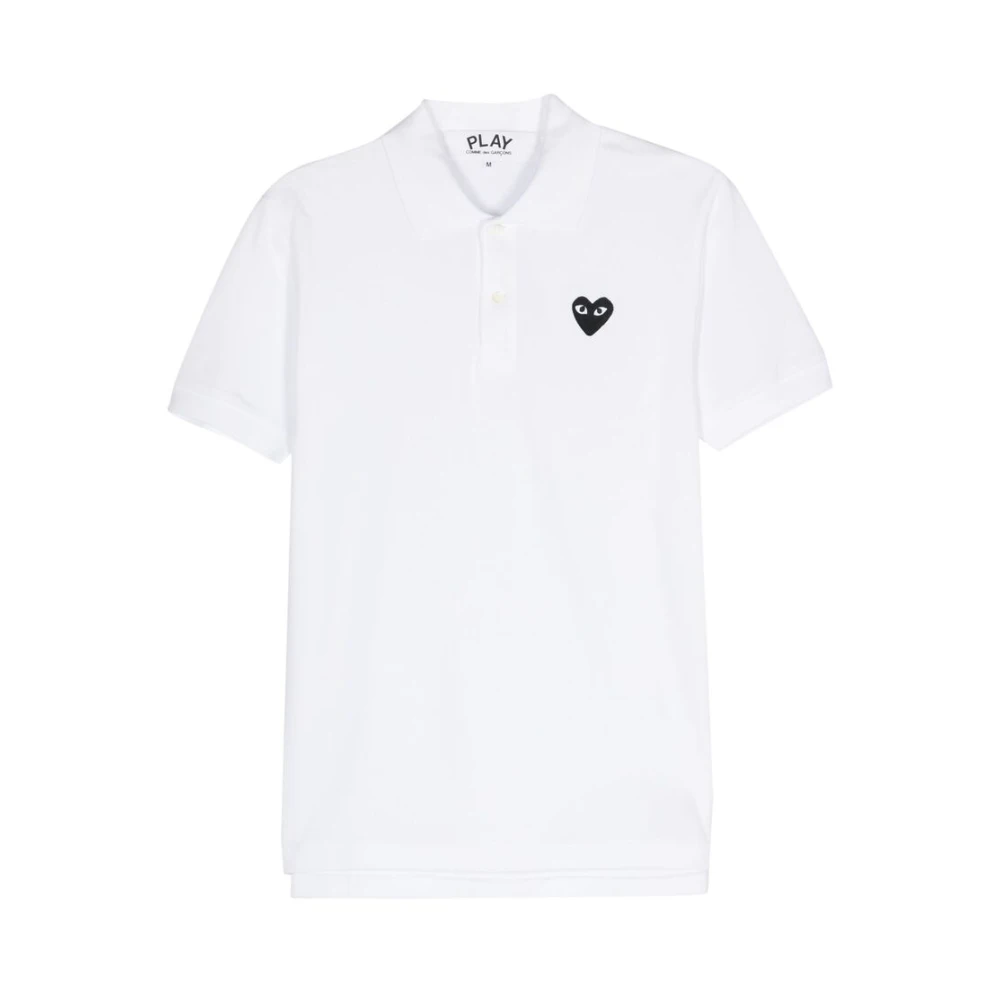 Comme des Garçons Play Piqué Weave Polo T-shirt White Heren