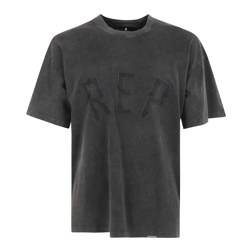 Represent Vintage Zwart T-shirt met Rep Appliqué Black Heren