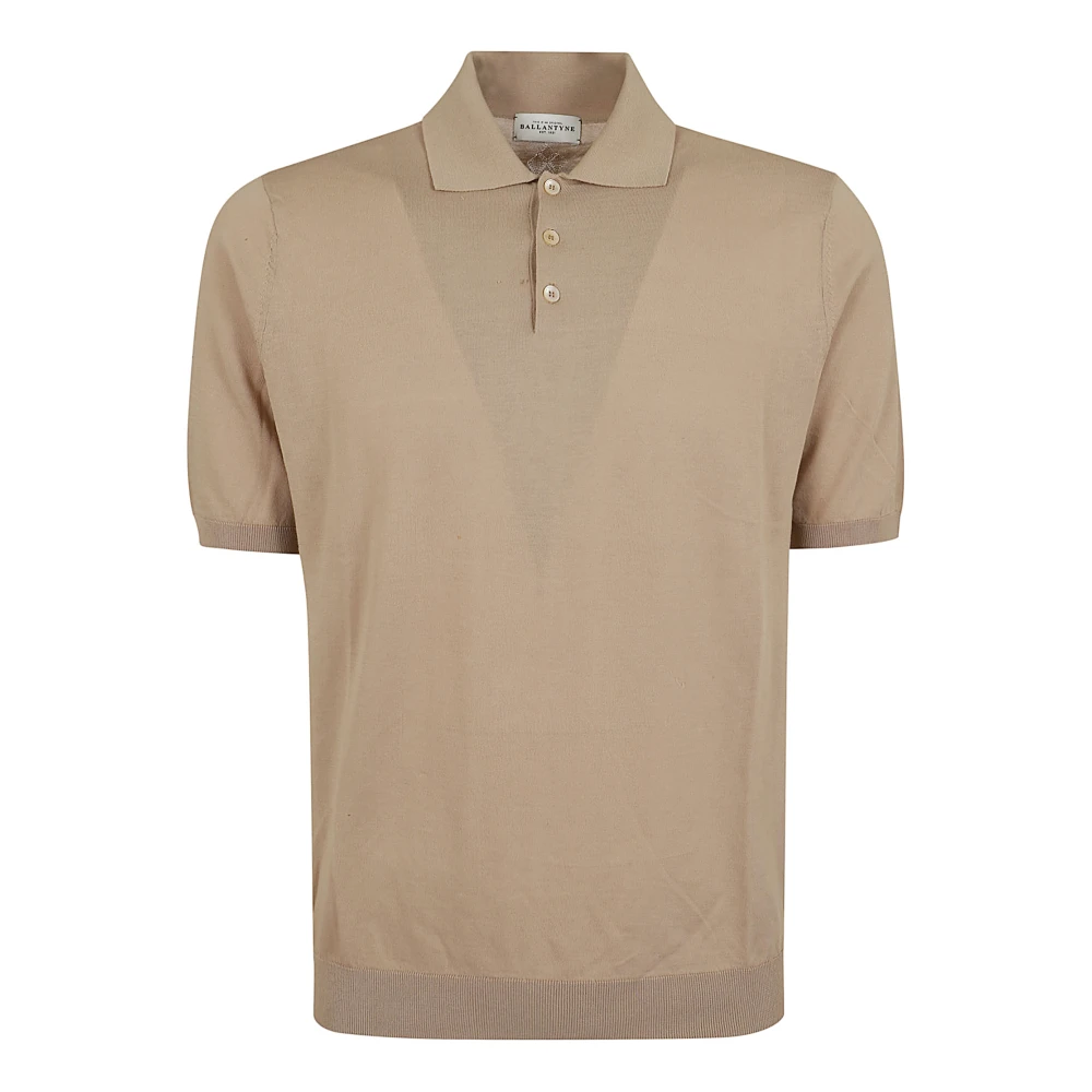 Ballantyne Men's Brown Polo Neck Pullover - Round-Neck Knitwear - Xl - Knitwear