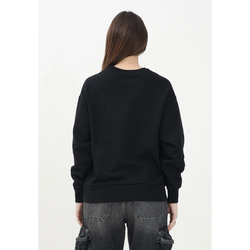 N21 Zwarte Crewneck Sweater Elegante Moderne Stijl Black Dames