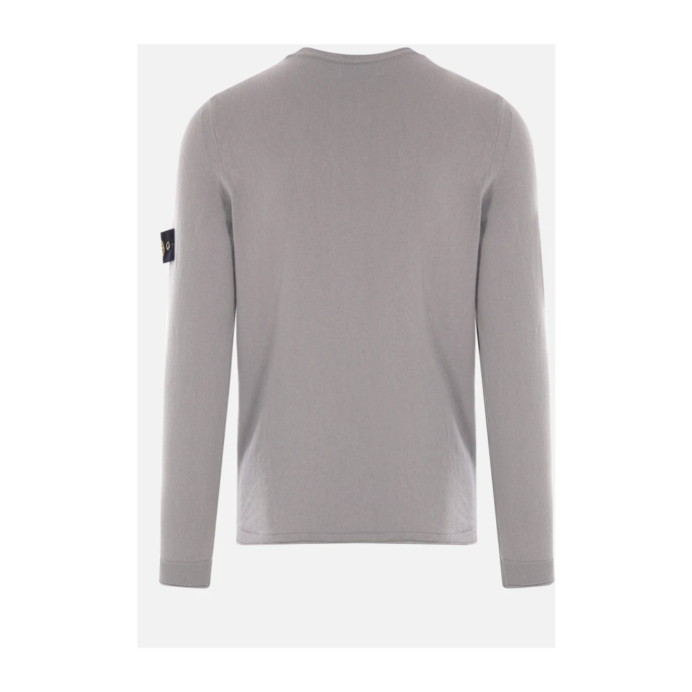 Stone Island Blauwe Avion Katoenen Gebreide Trui Gray Heren