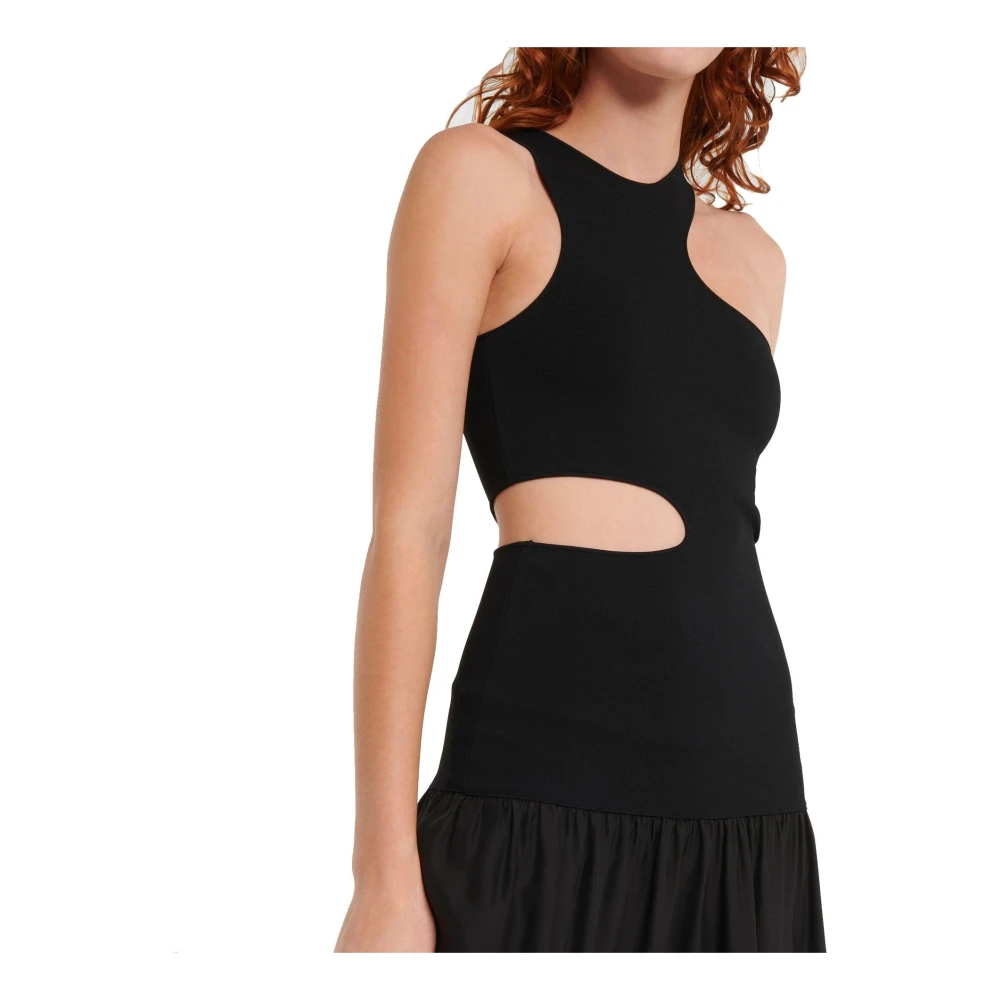 Stella Mccartney Zijden maxi-jurk met uitsparingen Black Dames