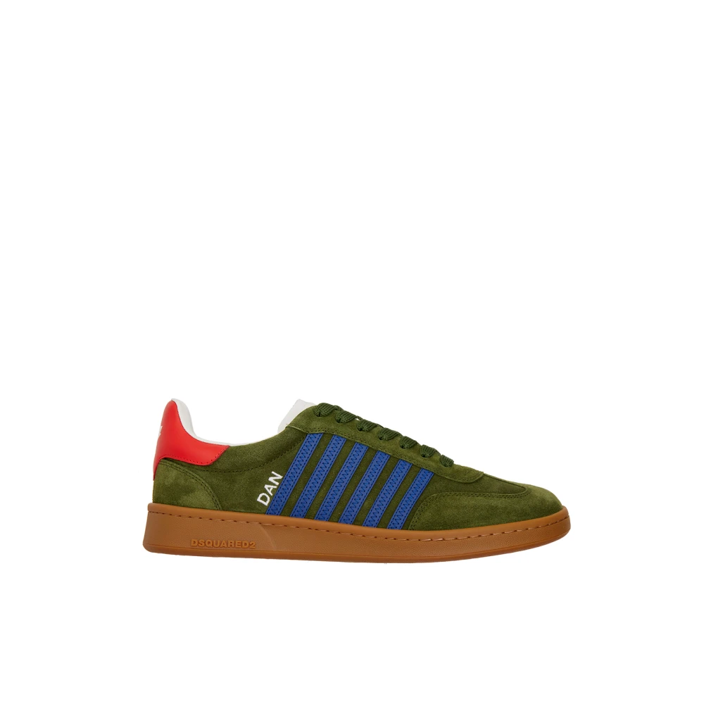 Dsquared2 Low Top Sneakers met Contrasterende Banden Heren Schoenen Groen