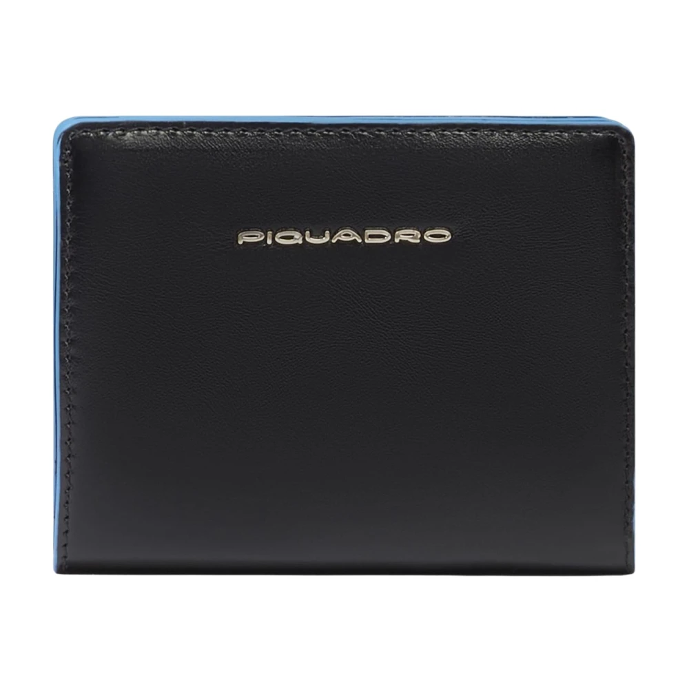 Piquadro Women's Black Wallets & Cardholders, One Size, Small Bifold Wallet With Coin Pocket