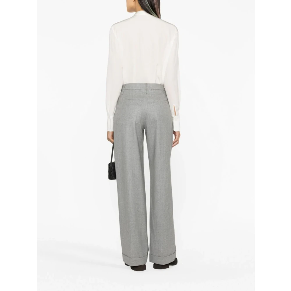 BRUNELLO CUCINELLI Luxe Wijde Broek Gray Dames