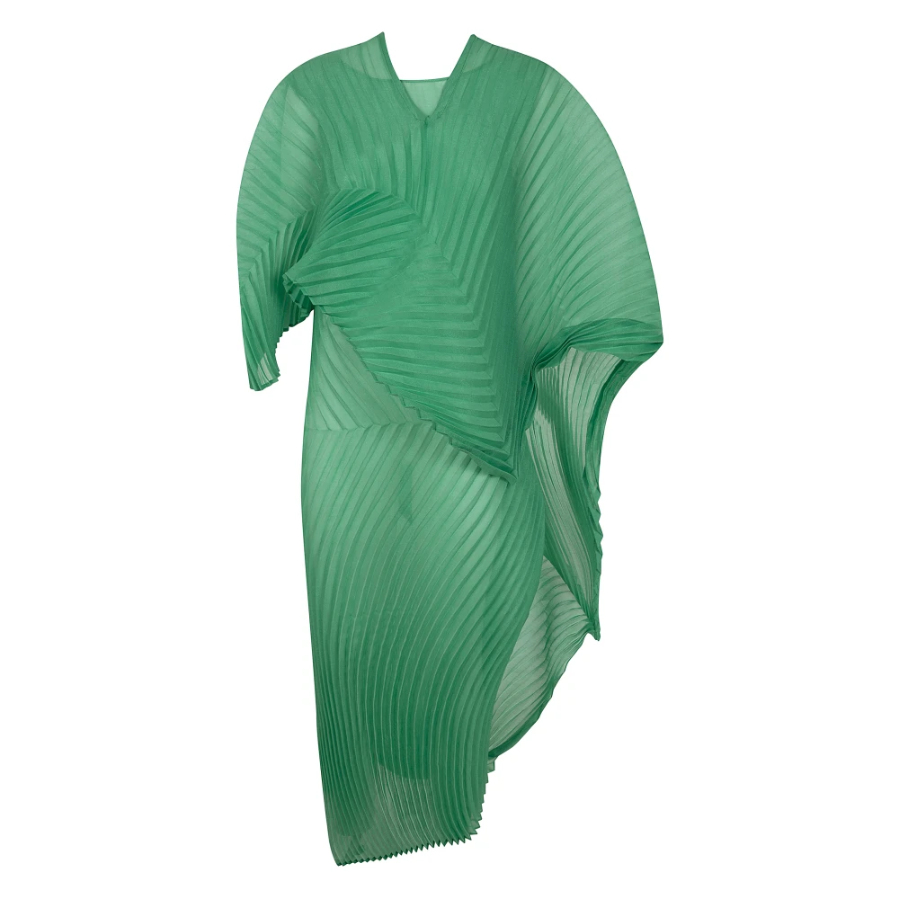 Issey Miyake Stijlvolle Wander Jurk voor Vrouwen Green Dames