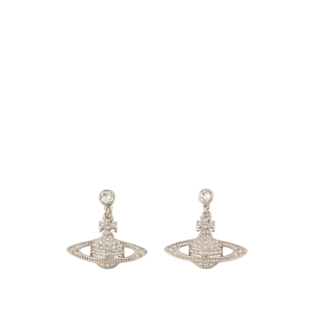 Vivienne Westwood Gray Earrings, Female, One Size, Brass Drop Earrings - Grey Metal