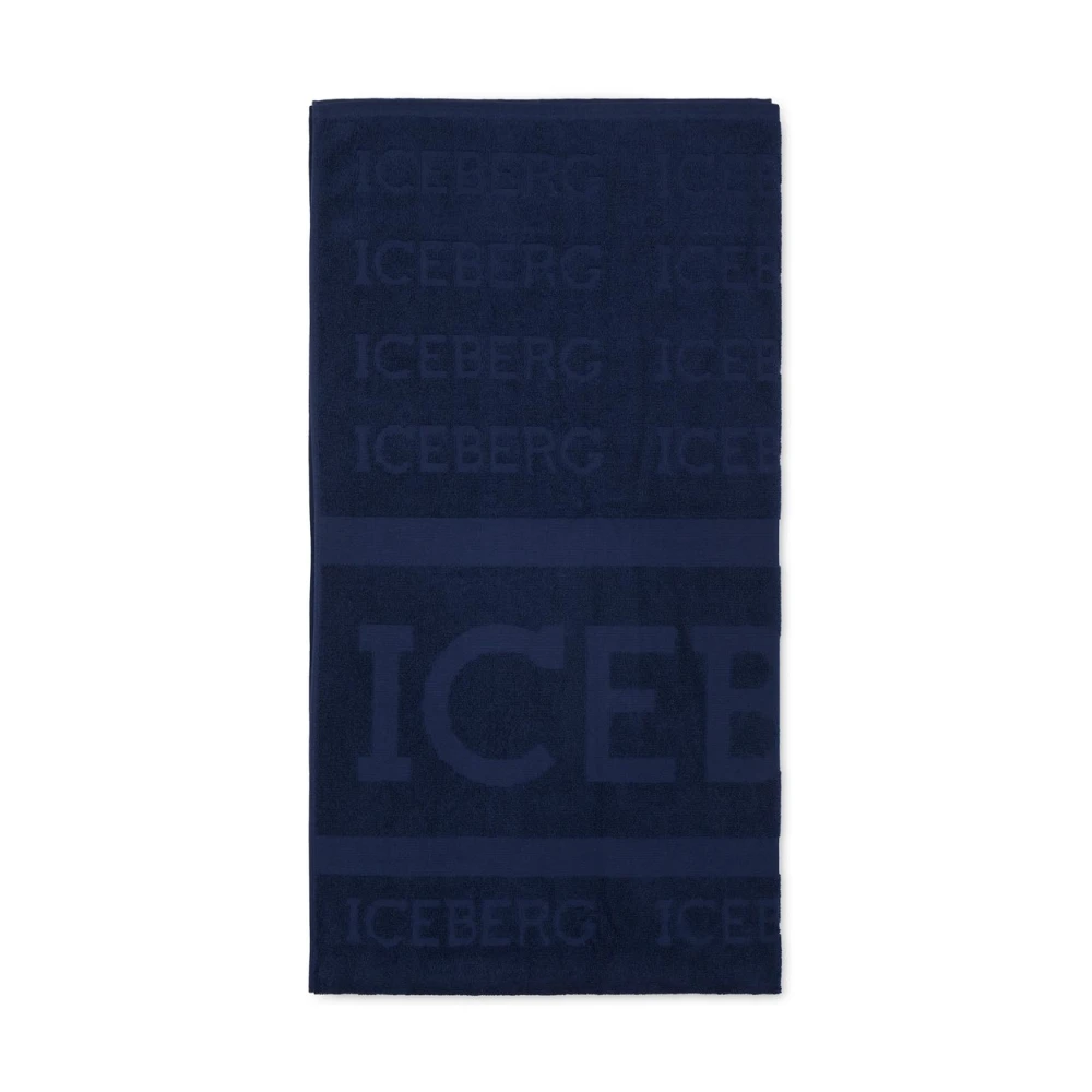 Iceberg Luxe Logo Strandhanddoek Blue Heren