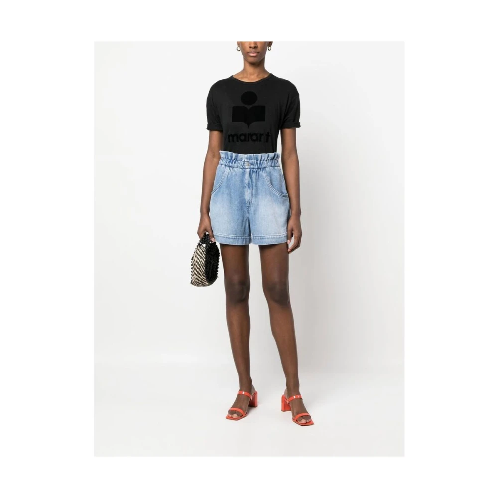 Isabel Marant Étoile Zwarte Koldi Logo T-shirt Black Dames
