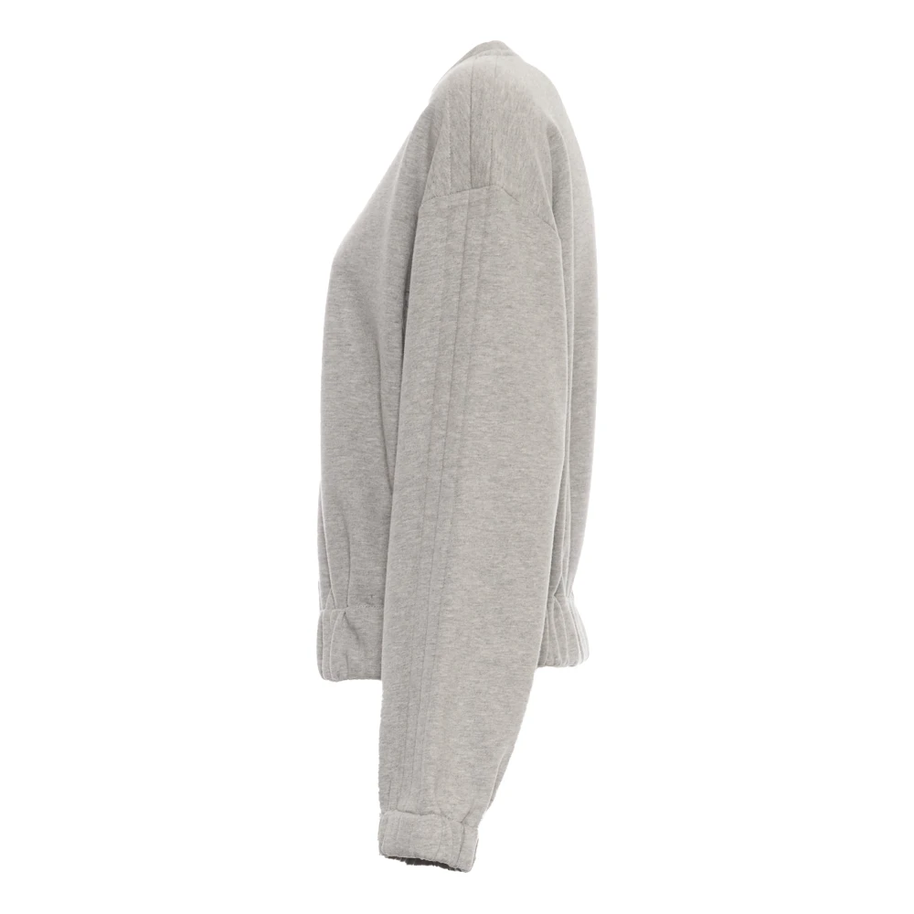 Dries Van Noten Grijze Melange Crew-Neck Sweatshirt Gray Dames