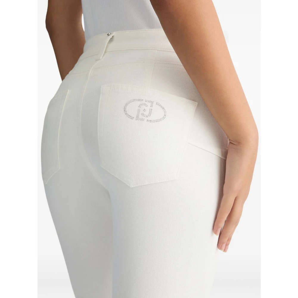 Liu Jo Witte Jeans met Studded Logo Detail White Dames