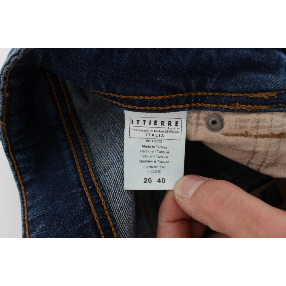 John Galliano Elegante Bootcut Denim Jeans Blue Wash Blue Dames