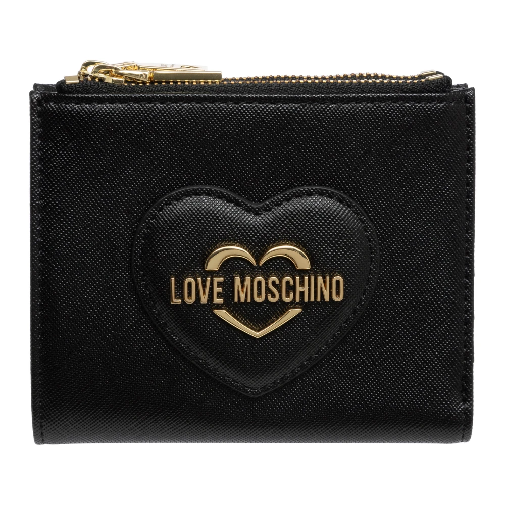 Love Moschino Stijlvolle Snap Portemonnee met Logo Detail Black Dames